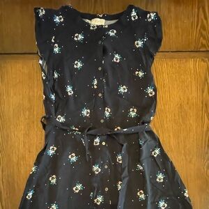 LOFT Navy Floral Casual Dress